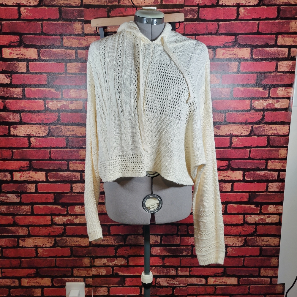 American Eagle Outfitters Cream Knit Cowl Neck Sweater
